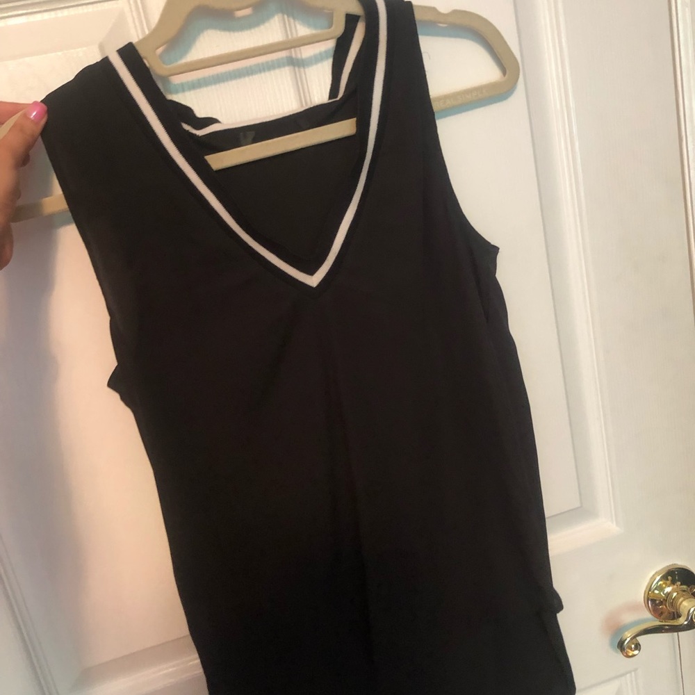 Black and white sheer tank top